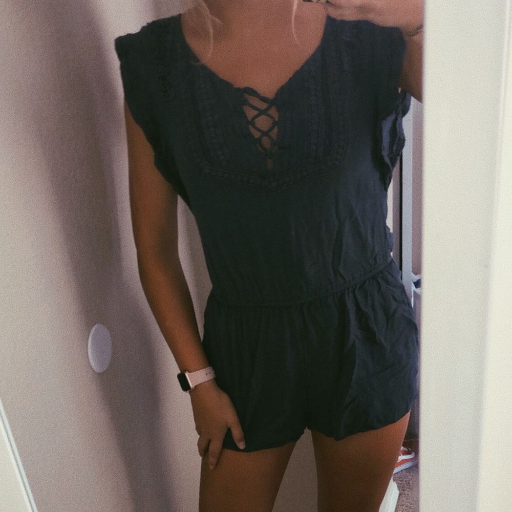 American Eagle Cute Romper Teal